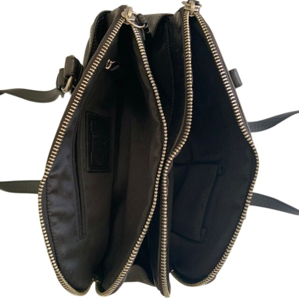 Coach Bonnie Satchel Black Leather Y2K Shoulder Bag 12695 Silver Hardware - Picture 8 of 13